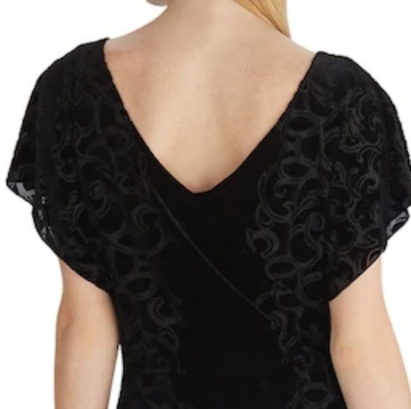 WHITE HOUSE BLACK MARKET Dress Goth Velvet Flutter - Picture 4 of 6